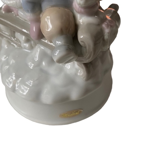 “Let It Snow” Summit Collection Musical Rotating Ceramic Christmas Sledding - Picture 4 of 9